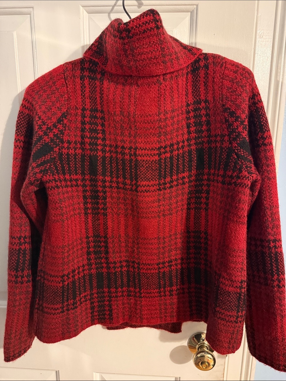 Christian Siriano Red and Black Knit Sweater Jacket L - Picture 9 of 9